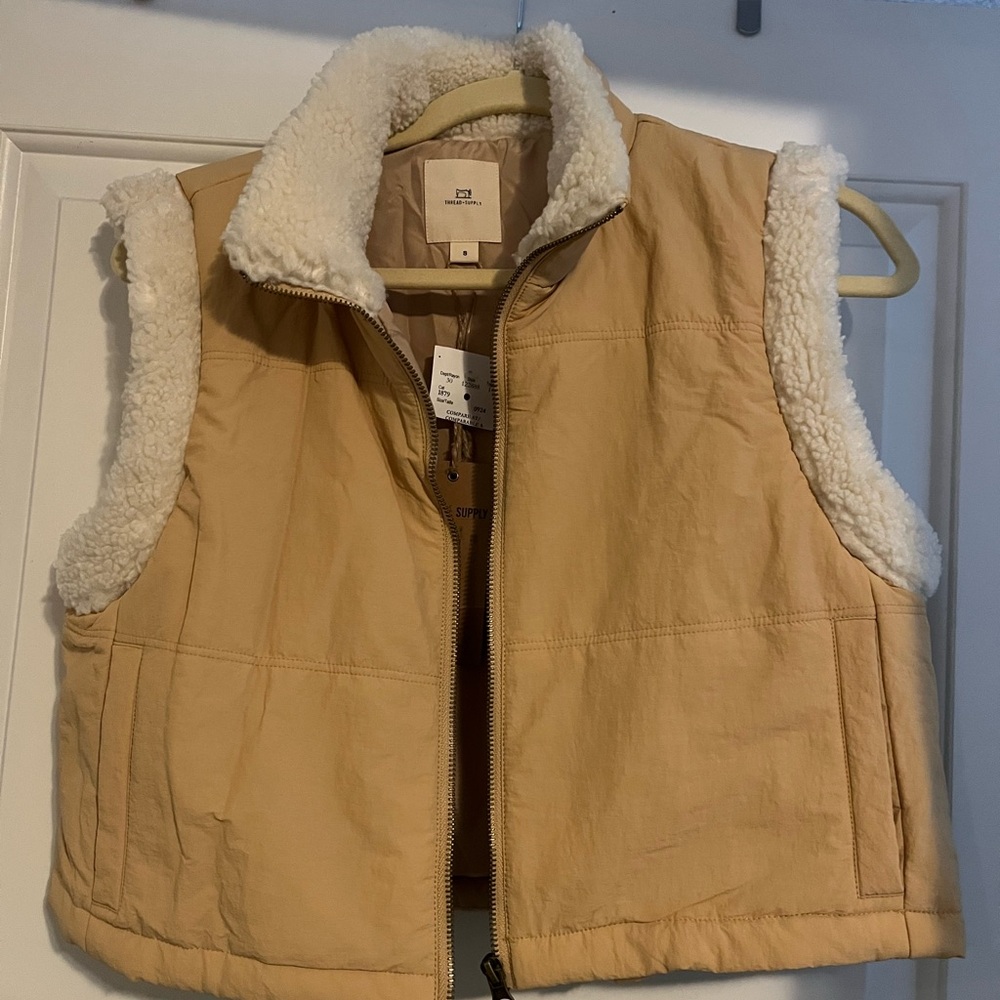 Thread & Supply Beige Sherpa Vest